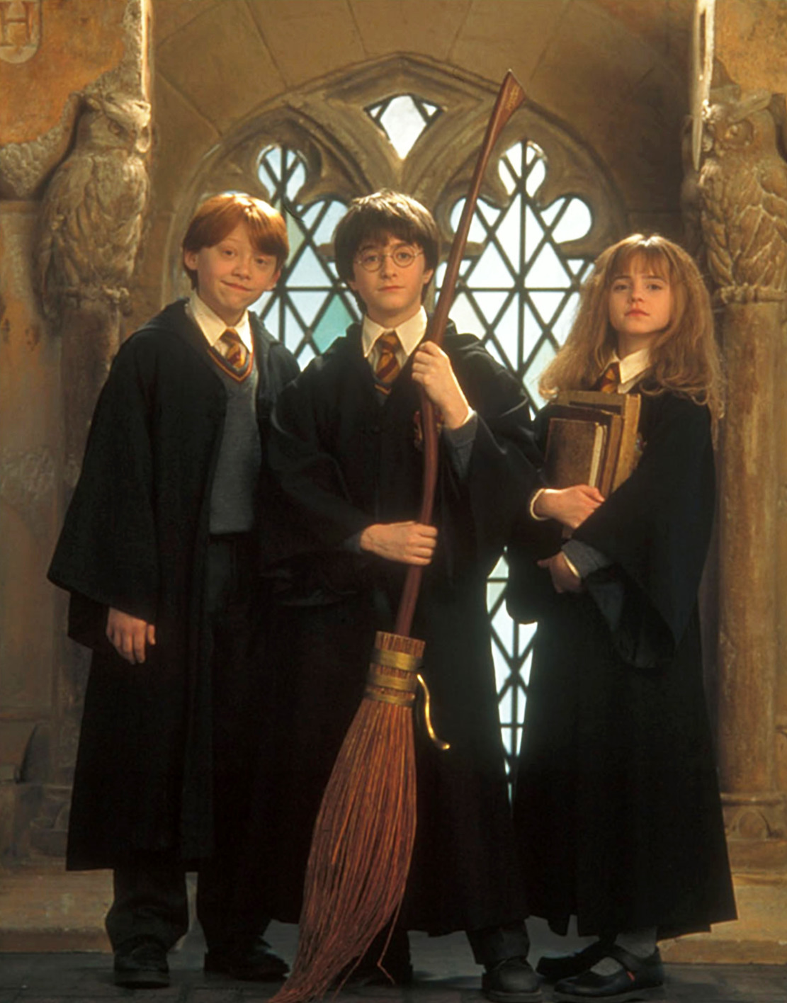 Rupert Grint, Daniel Radcliffe és Emma Watson a Harry Potter főszereplői. Fotó: AFP
