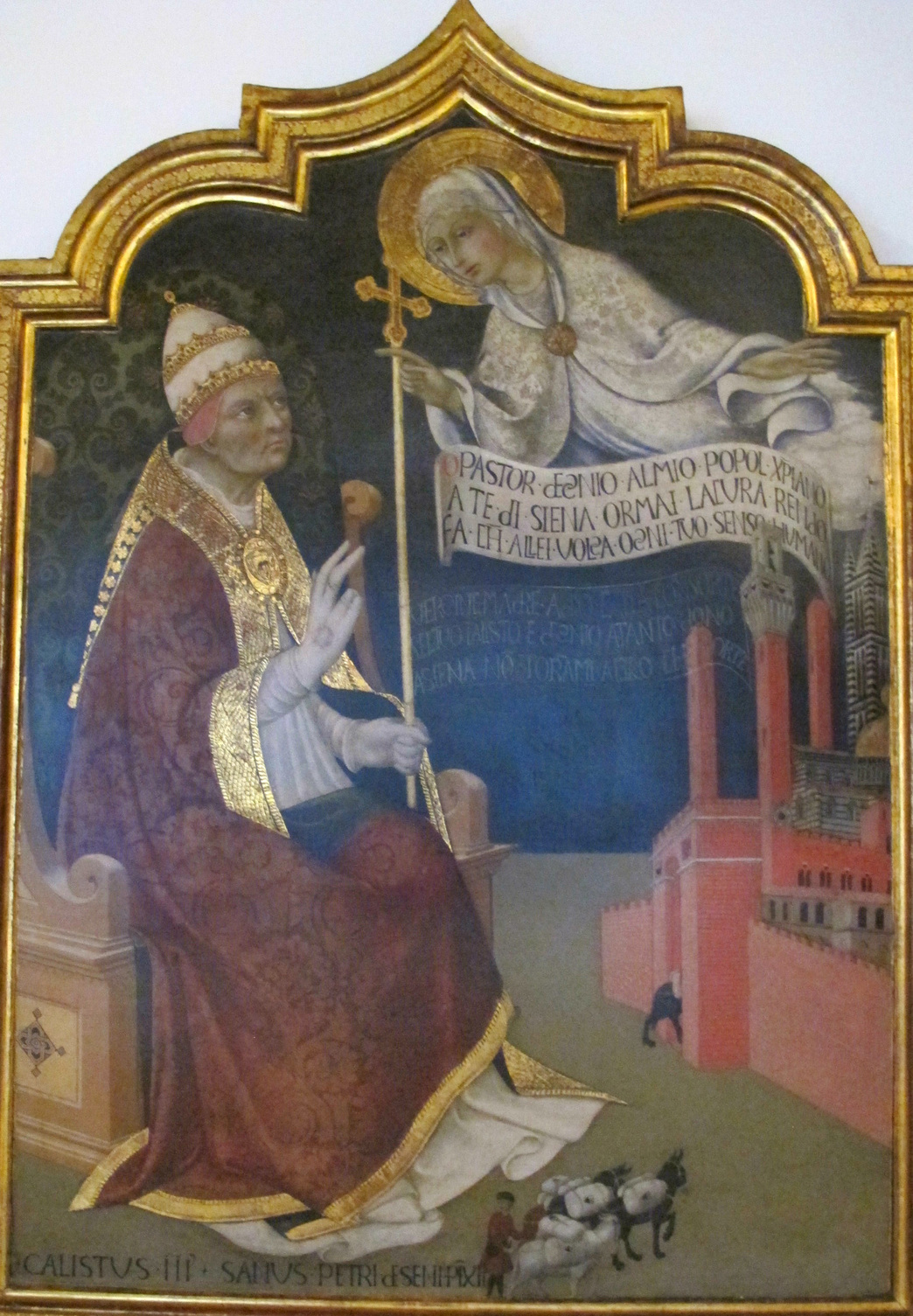 III. Kallixtusz pápa ábrázolása az olasz Sano di Pietro (1406–1481) festményén